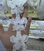 Ruban 3D personnalisé à la mode avec perles et papillons, garnitures, patchs, ruban noir à fleurs, accessoires de couture, broderie de perles, dentelle
