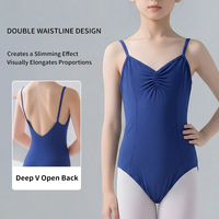 Justaucorps de danse pour enfants en nylon, à taille ajustable, une pièce, pour examen professionnel de ballet et gymnastique