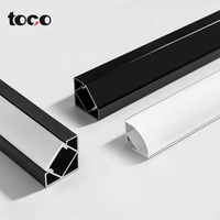 Profilé LED en aluminium TOCO pour montage en surface, canal lumineux linéaire en V à 90 degrés avec diffuseur pour bande LED