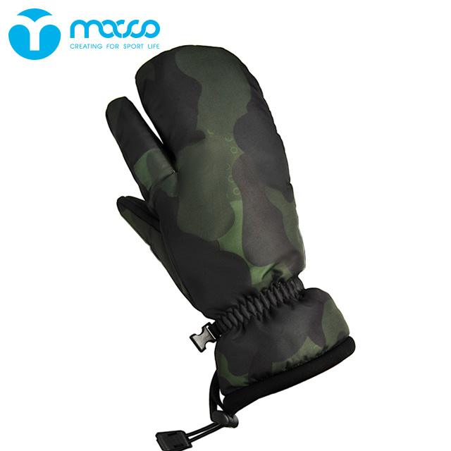 macco Professional thickened waterproof motorcycle ski gloves winter velvet cotton three-finger Camouflage