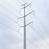 Tour de transmission monopôle polygonale galvanisée à chaud, pylon électrique en acier multi-panneaux pour ligne industrielle