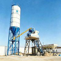 Centrale à béton HZS25 25m³/h avec mélangeur à double arbre stationnaire, pompe contrôlée par PLC et station de dosage automatique pour routes et ponts