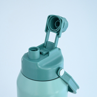 Bouteille d'eau isotherme anti-fuite avec poignée, sans BPA, en acier inoxydable, avec couvercle et paille, réutilisable, tasse de voyage sous vide pour café