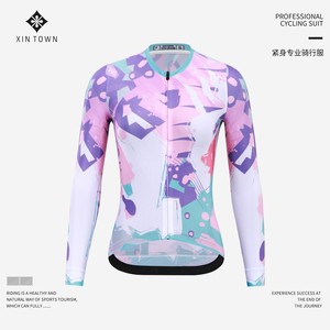 Maillot de cyclisme sans manches XINTOWN pour <span class=keywords><strong>femme</strong></span>, élégant et simple, en fibres synthétiques respirantes, haut long pour le printemps/été - Product Image 2