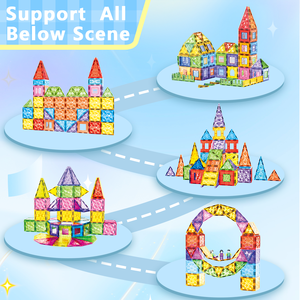 Mengbang 100 PCS Plastic Magnetic Tiles Kids' <strong>Building</strong> Blocks with Rainbow Magnet Pieces Magnetic <strong>Building</strong> Block <strong>System</strong> - Product Image 5