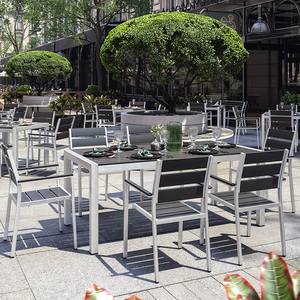 <span class=keywords><strong>Table</strong></span> de restaurant d'extérieur en aluminium, avec fauteuils, 6 pièces - Product Image 5