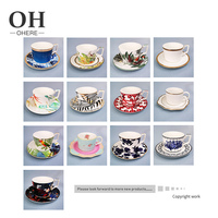 Ensemble de tasses de café en céramique, style européen, en porcelaine, décalcomanie, artisanat, vendu avec soucoupe, pour le thé de l'après-midi et la fête, nouvel arrivage de