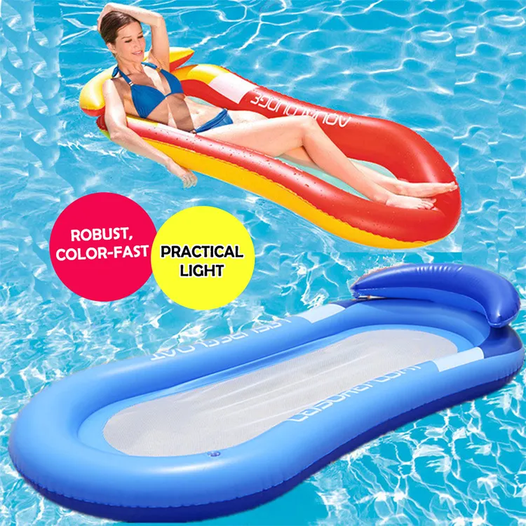 2022 New Water hammock recliner inflatable floating Swimming Mattress sea swimming ring Pool Party Toy lounge bed for swimming