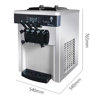 Machine à glace molle automatique professionnelle de comptoir, 3 saveurs, 28L/H, en acier inoxydable, nettoyage automatique, YIKAFU
