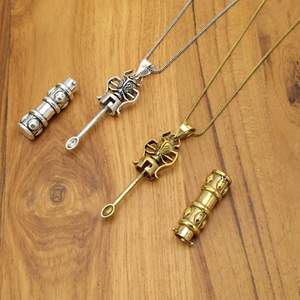 Ancient Totem Pendant Necklace Tribal Symbol Jewelry, Gold Totem Amulet, <b>Vintage</b> Boho Statement Necklace Spiritual Power Charm - Product Image 2