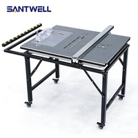Scie à table pliante pour le travail du bois, scie à table coulissante de précision avec établi anti-poussière pour la découpe du bois et la menuiserie