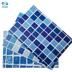 Vendita calda su misura mosaico blu Anti-scivolo in vinile fodera per piscina corona d'acqua impermeabile pellicola in PVC accessori per piscina