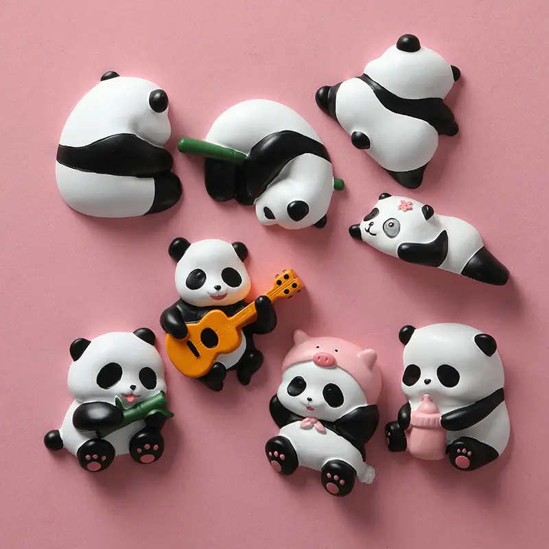 Cute 3D Resin Fun panda Fridge Magnets Decoration Panda Refrigerator Office Magnets for Calendars Whiteboards