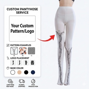 Collant in Nylon 20D Personalizzati OEM, Sexy e Sottili, Neri Trasparenti, Stampati e Lavorati a Maglia per Donne - Product Image 2