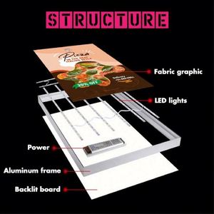 จอแสดงผล LED ติดผนังแบบกันน้ำ กรอบอะลูมิเนียมรูปทรงสี่เหลี่ยมผืนผ้าสั่งทำได้ สีสันตามสั่ง รองรับหลายแรงดันไฟฟ้า สำหรับร้านค้า ร้านอาหาร และธุรกิจ - Product Image 3