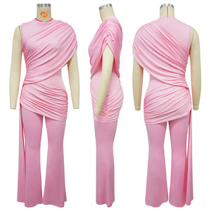 M1025 - Elegante Tuta Estiva con Spalle Scoperte e Arricciature, Nastri Svolazzanti, Sexy Romper da Donna - Product Image 5