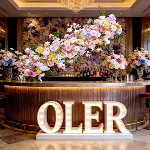 ดอกไม้ประดิษฐ์ OLER สีชมพูโรสและสีม่วงออร์คิด 8 มิติ แบบม้วนเก็บได้ ไม่ซีดจาง สำหรับตกแต่งทางเดินดอกไม้ในงานแต่งงานและโต๊ะงานเลี้ยง - Product Image 1