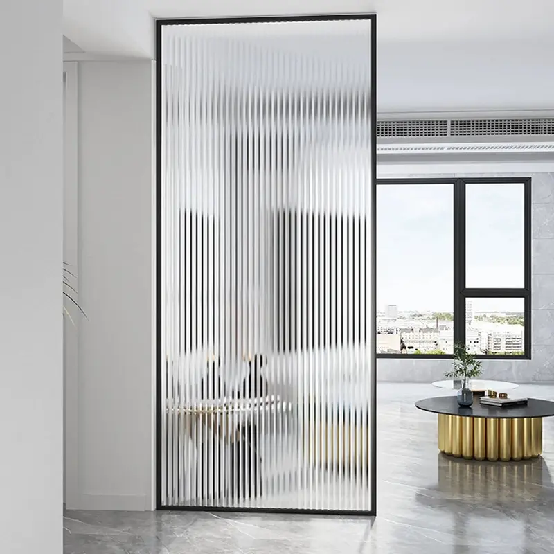 Marco de aluminio decorativo para el hogar, divisor de partición de vidrio con sistema de pantalla de privacidad, pantalla de Metal, tamaño personalizado
