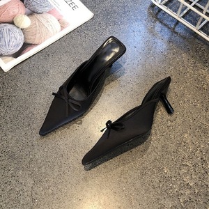 Nouvelle Collection 2025 – Mules à Bout Pointu et Nœud pour <span class=keywords><strong>Femme</strong></span>, <span class=keywords><strong>Talon</strong></span> Fin, Sandales Élégantes pour Soirée - Product Image 2