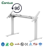 Bureau électrique moderne à hauteur réglable avec 2 pieds et un seul moteur, cadre de bureau ergonomique inclinable pour position assise-debout