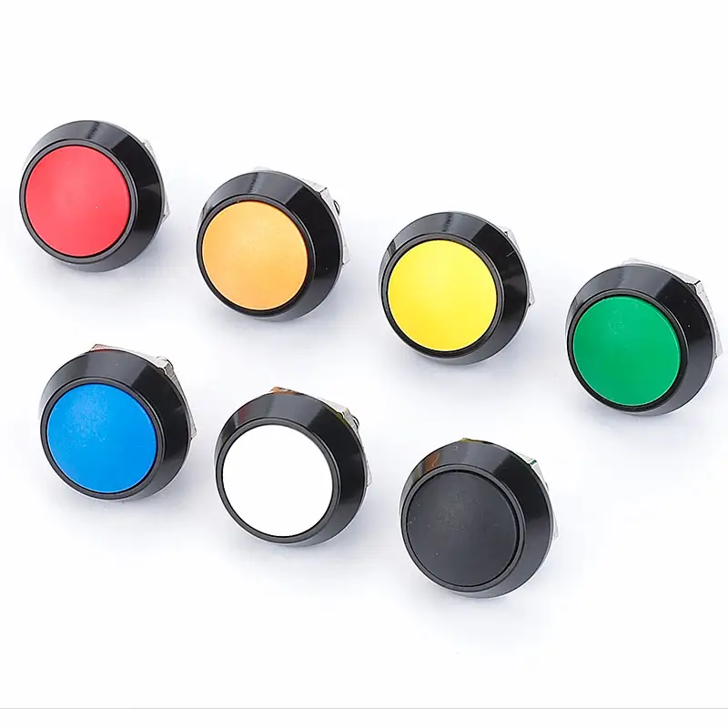 Водонепроницаемый черный металлический мини-металлический Мгновенный кнопочный переключатель 12 мм