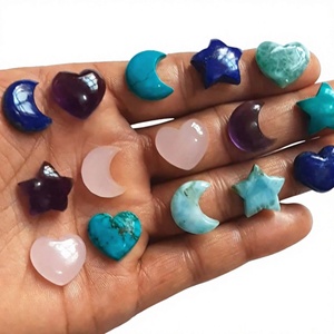 Assorted Natural Stone <b>Heart</b> Moon Star Cabochons Mix for Jewelry Making Wholesale - Product Image 1
