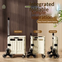 Chariot de courses pliable multifonctionnel léger et portable Cedar Space pour la maison, le camping et les marchés mobiles