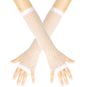 太いメッシュ釣りネット弾性手袋セクシーロング手袋パンクハーフフィンガーナイトクラブパーティーエチケット手袋 - Product Image 4