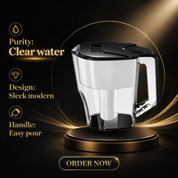 Carafe filtrante à eau alcaline EHM-WP6 2,5 L certifiée SGS avec filtre à eau à deux étages
