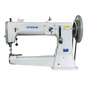 Heavy duty single needle industrial sewing machine with adjustable needle pitch HK-441
