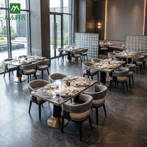 Meubles de restaurant commerciaux personnalisés, <span class=keywords><strong>chaises</strong></span> en bois massif et table à manger en marbre, solutions pour projets de restaurants d'hôtels haut de gamme - Product Image 1
