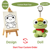Porte-clés en peluche personnalisé de haute qualité, mignon et doux, mini-animaux en peluche, vente en gros de porte-clés en peluche