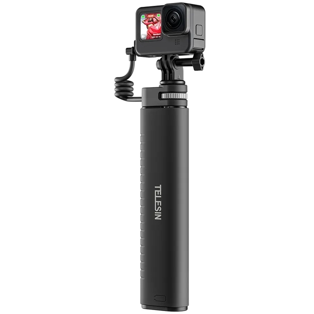 Rechargeable Selfie Stick With USB-C Charging for Action Cameras and Mobile Phones