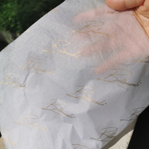 White Black <b>Paper</b> Luxury Branded 17gsm <b>Gold</b> Foil Printed Clothes Personalized Biodegradable <b>Tissue</b> Wrapping <b>Paper</b> Gift Packaging - Product Image 1
