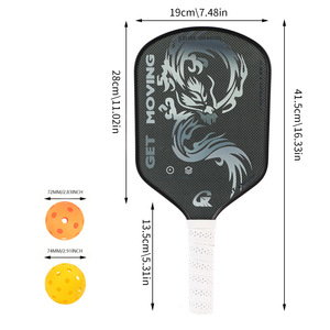 Raquette <span class=keywords><strong>de</strong></span> pickleball avec structure intégrée pressée à chaud, noyau en nid d'abeille en PP, surface en alliage <span class=keywords><strong>de</strong></span> titane et <span class=keywords><strong>revêtement</strong></span> PTFE OEM - Product Image 6