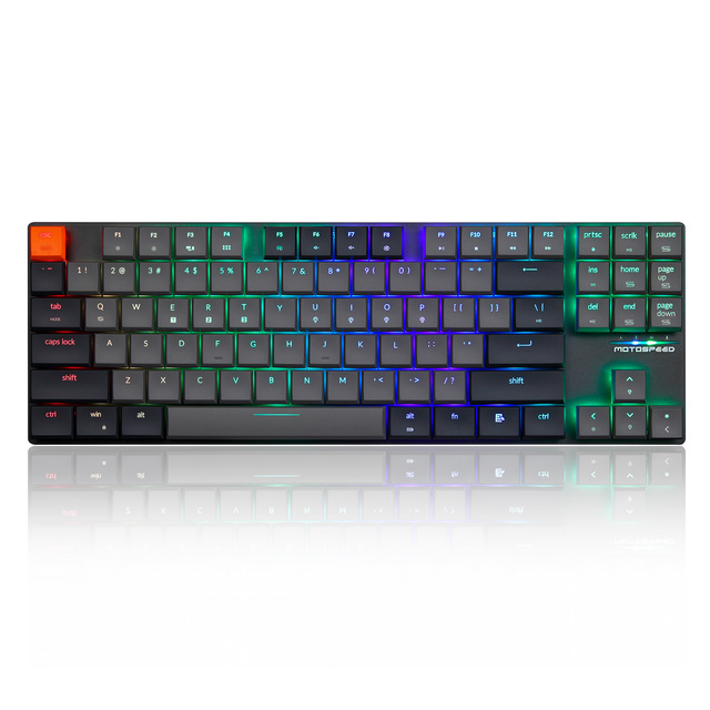 Motospeed BK75 Luxury Low Profile Mechanical Switch BT TKL Wired Gaming Office Mechanical Keyboard RGB Backlit Keyboard