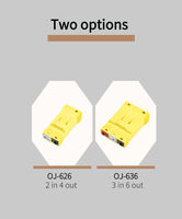 Conector de cable de resorte a presión serie OJ-626 para tiras de luz LED, 2 entradas y 4 salidas, bloque de terminales rápido macho y hembra