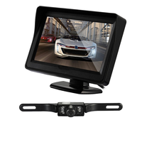 Kit Complet Moniteur Caméra de Recul Sans Fil 4,3 Pouces Alimentation 12V Vision Nocturne Étanche 1 An pour Voiture Berline/Hatchback