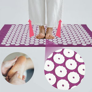 Coussins de massage de yoga avec de grands points de contact pour un meilleur massage du cou, du dos et des pieds, coussins de massage domestiques de couleur violette - Product Image 3