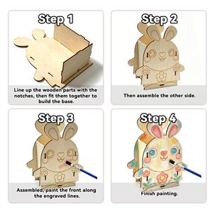 Kit de Pintura Educativo de Madera con Forma de <span class=keywords><strong>Caracol</strong></span> para Niños, con Piezas de Ensamblaje, Pinturas, Pinceles, Decoración de Escritorio - Product Image 3