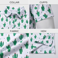 Nouveau prix de gros, conception personnalisée OEM, logo imprimé, polo de golf sublimé à motif cactus, polos personnalisés pour hommes et femmes