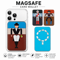 Logo Kustom Magnet Kuat RFID Blocking Dompet MagSafe Kulit PU Tempat Kartu Telepon Hadiah Promosi Bisnis Souvenir OEM ODM