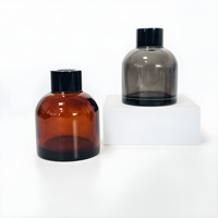 Diffuseur de parfum en verre HONGYU de luxe 100 ml, bouteille transparente ambrée noire personnalisable avec bouchon à vis et logo sur mesure