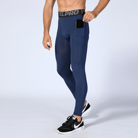 Pantalon de sport pour homme PRO en polyester, extensible, anti-transpiration, séchage rapide, coupe ajustée, avec poches, pour la course et l'entraînement
