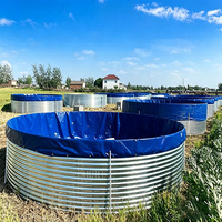 Kommerzieller Runder Verzinkter Stahlrahmen-Fischteich mit Großer Kapazität, Aquakultur-Ausrüstung, Wassertanks für Fische, Garnelen und Krabben