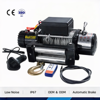 Treuil électrique longue portée à commande sans fil DC12V 24V, puissance de remorquage élevée, toutes conditions météorologiques, freinage automatique antidérapant pour remorquage de remorque