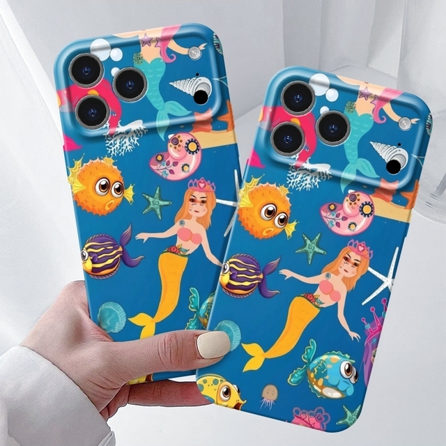 For Samsung S25 S24 S23 S22 Ultra Mermaid Phone Case Film Phone Cover for iPhone 17pro Max 16 15 14 Hard Phone case