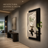 Superbe toile numérique en cristal pour la décoration intérieure avec base en bois