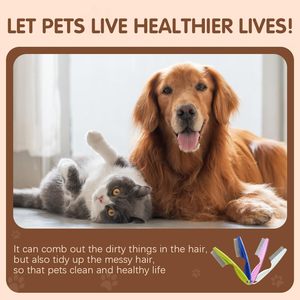 Épilateur pour animaux de compagnie Portable dent étroite Anti-pelliculaire Pet plat puces <span class=keywords><strong>poux</strong></span> peigne élimine les puces et les œufs de puces brosse pour animaux de compagnie - Product Image 4