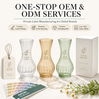 Vas Kaca Grosir Berbagai Bentuk dan Ukuran, Warna Bening, Biru, Hijau, Ungu, Pink, Estetis, Wadah Bunga, Dekorasi Rumah Gaya Nordik, Centerpiece